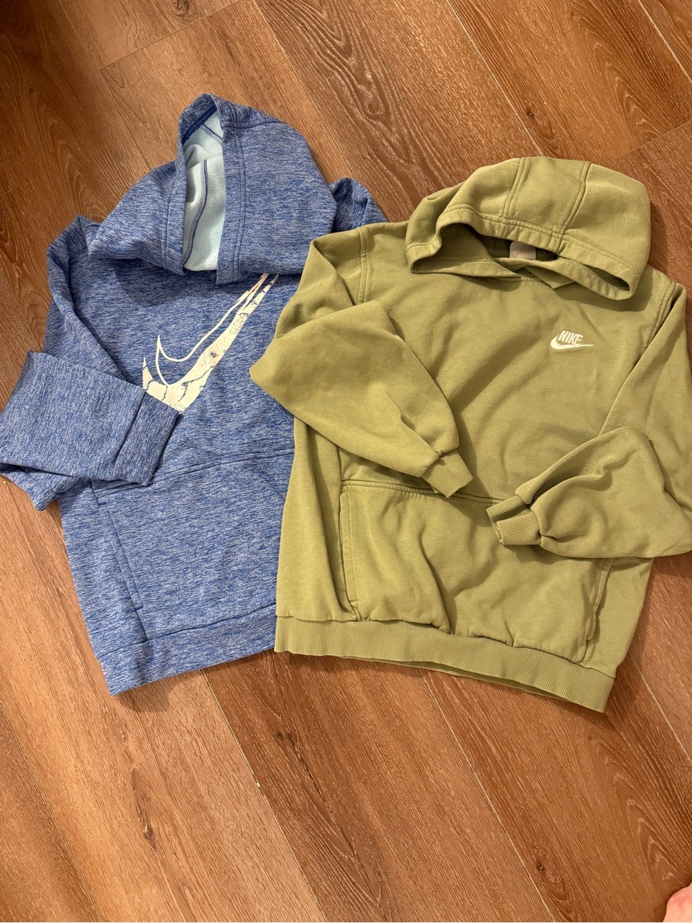 Nike Kids Hoodies in Heather Blue and Olive